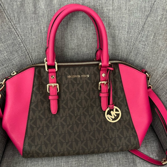 Pink/Brown REAL Micheal Kors handbag! - Picture 1 of 4